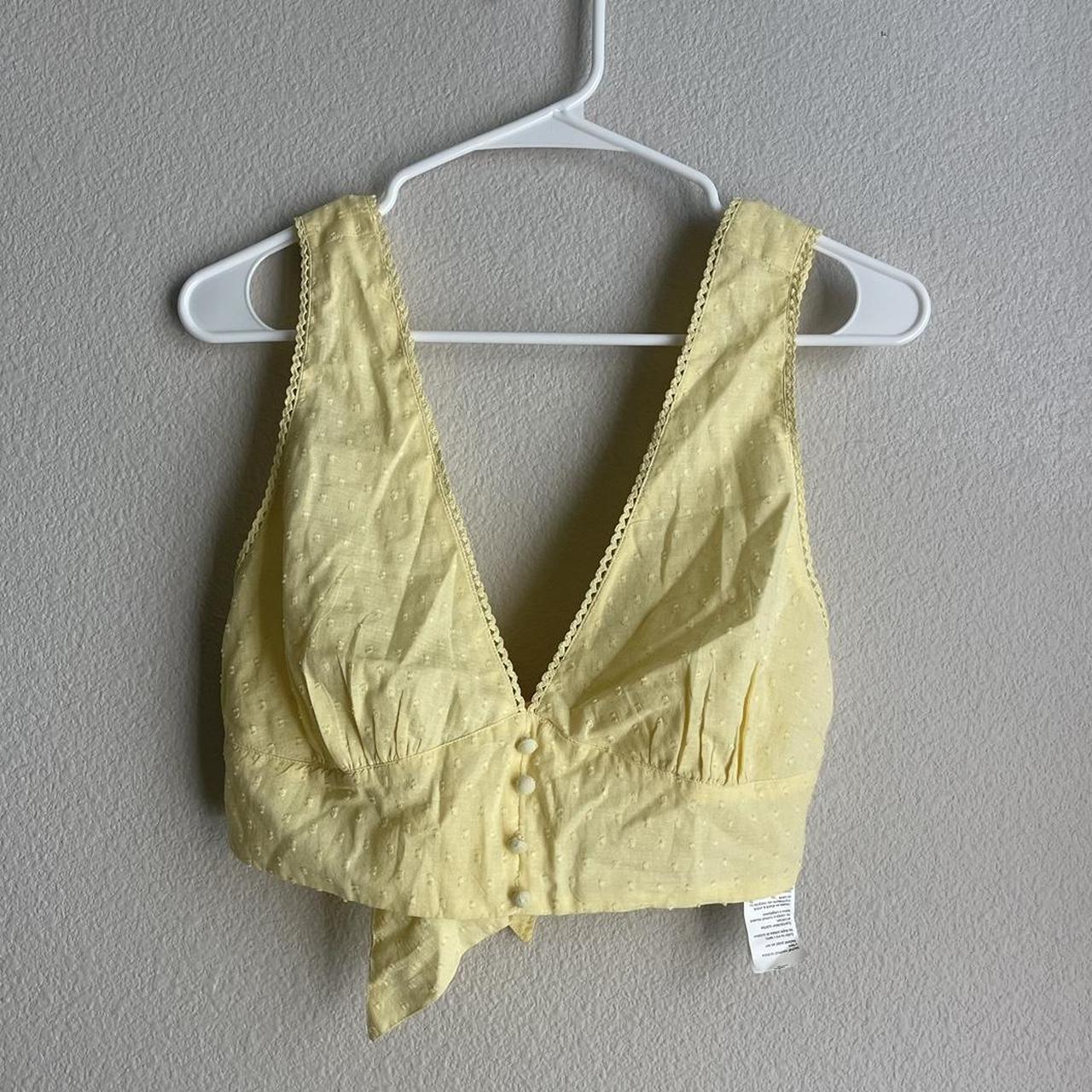 Cotton On Women's Yellow Croptop Depop