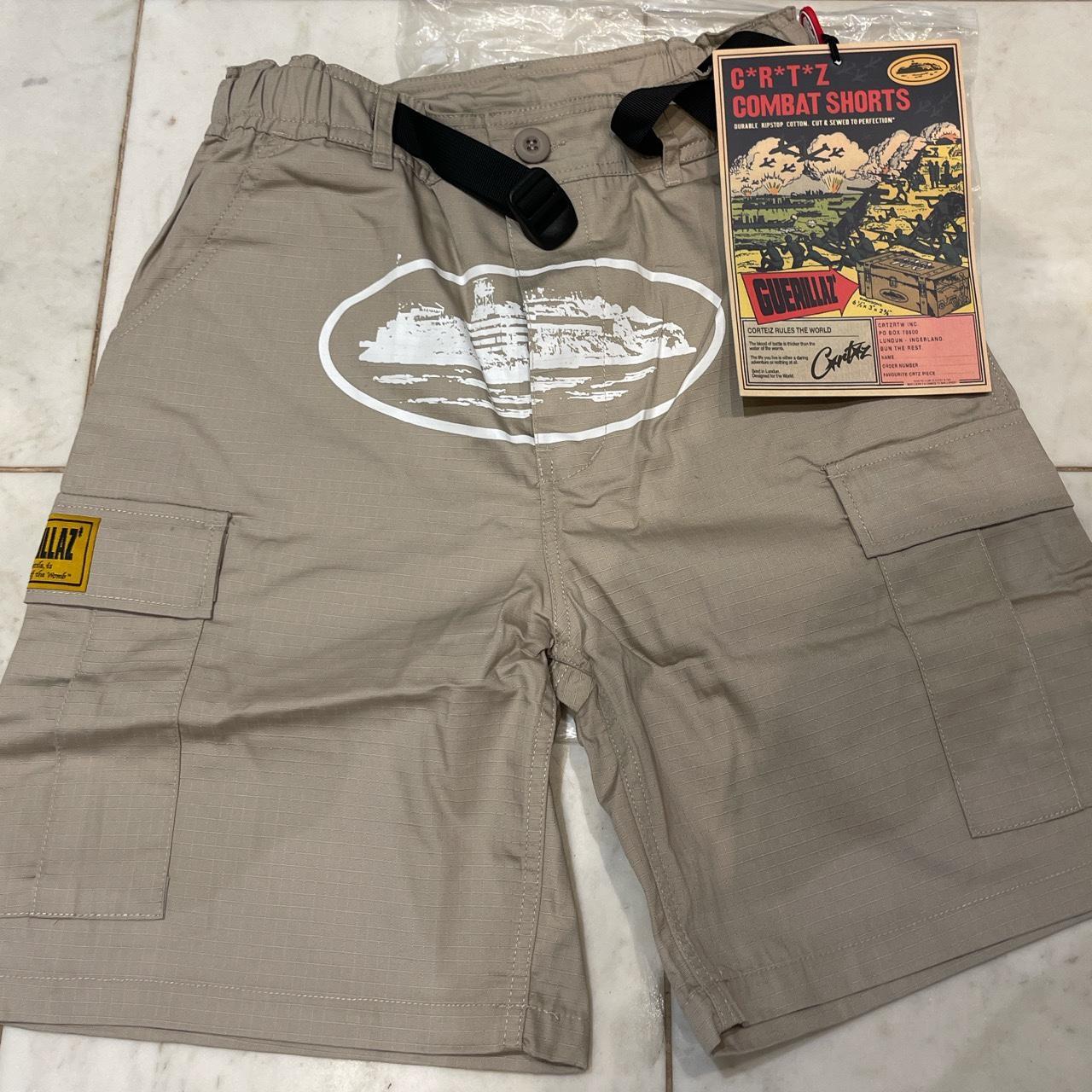 Corteiz Alcatraz Combat Shorts - Beige - Size... - Depop