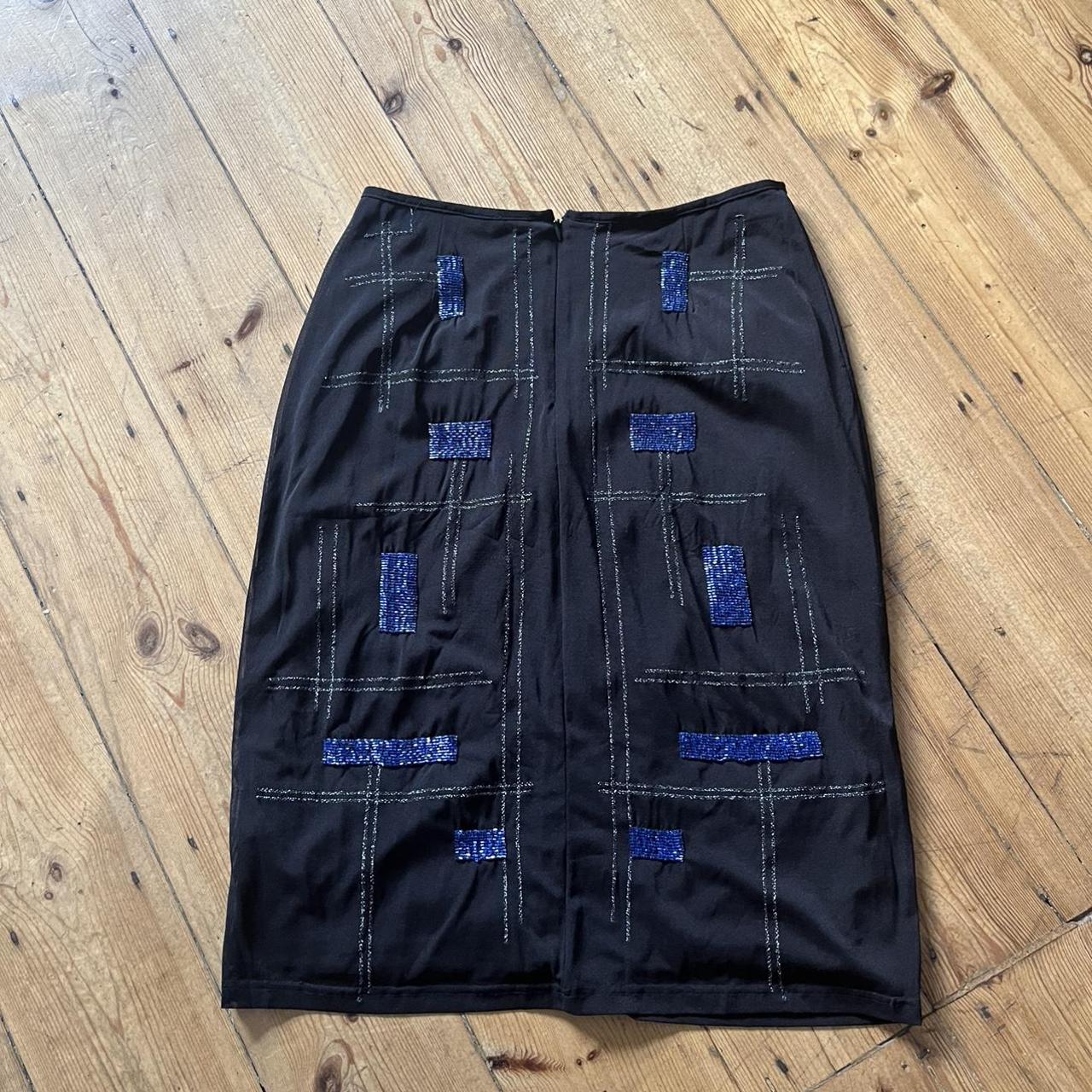Slinky black beaded vintage Karen Millen skirt. Old... Depop