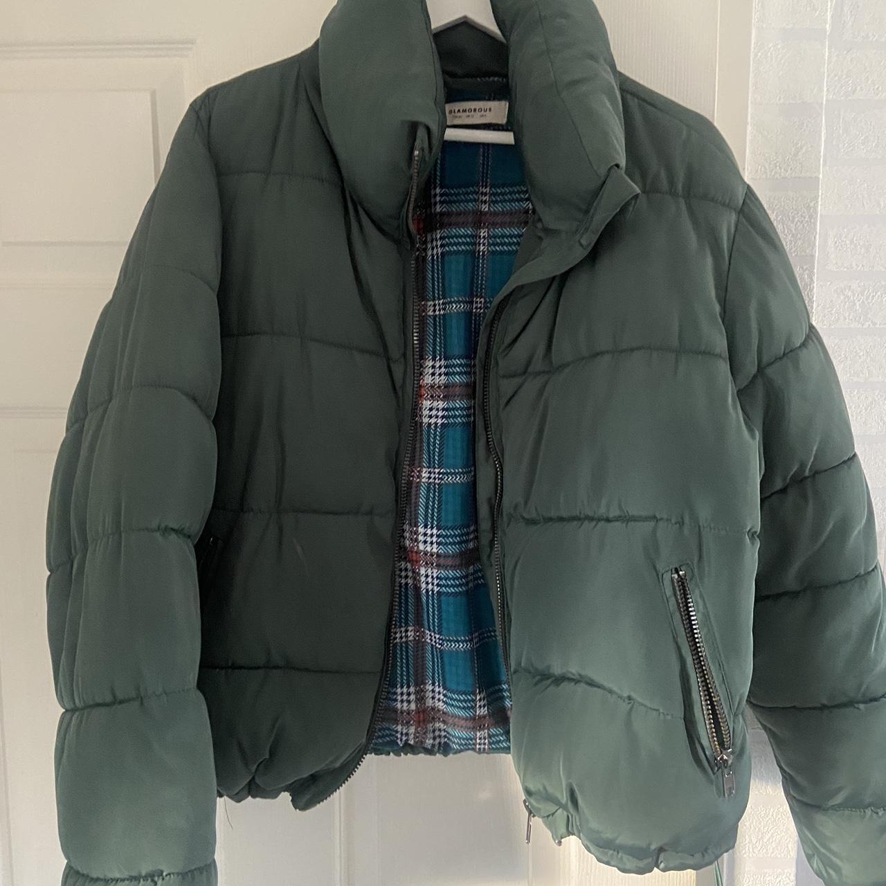 Green puffer coat from Footasylum Depop