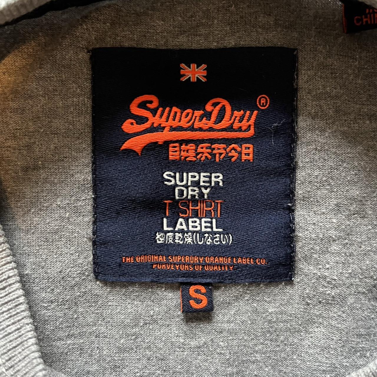 grey superdry tshirt label size small pit to pit:... - Depop