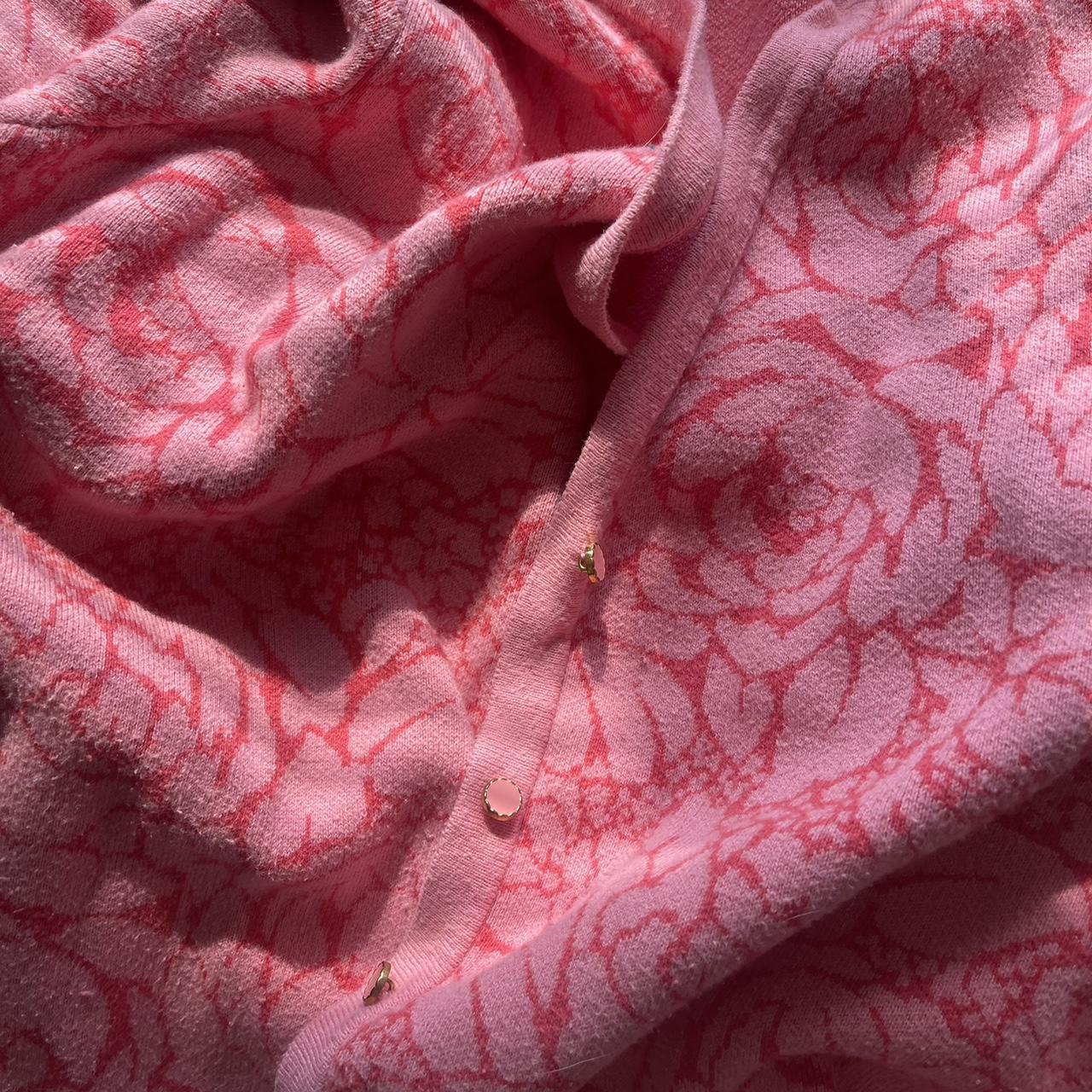 XXL pink floral cardigan. Thick, great quality. Depop