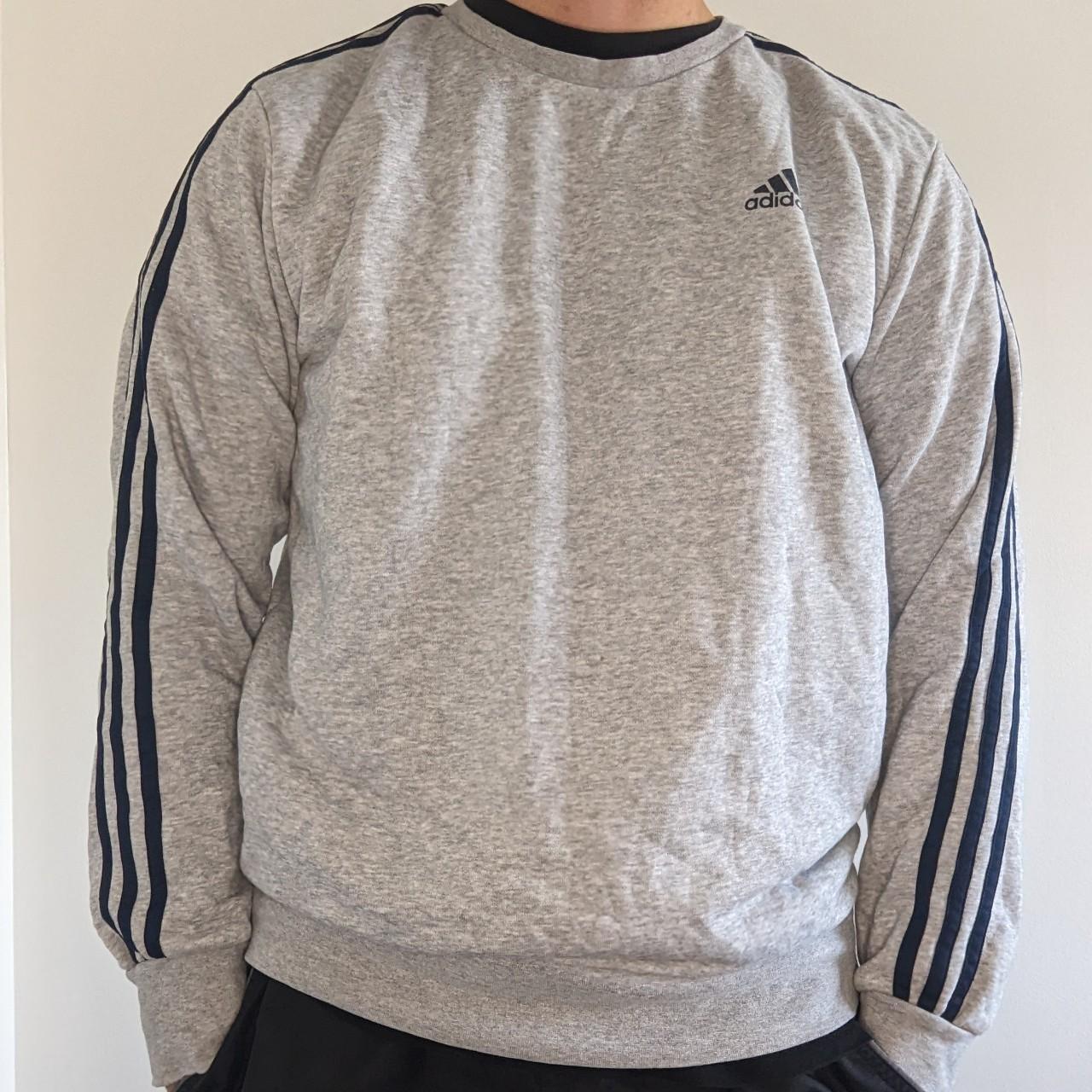 Grey Adidas Crew Neck Jumper M Adidas Depop