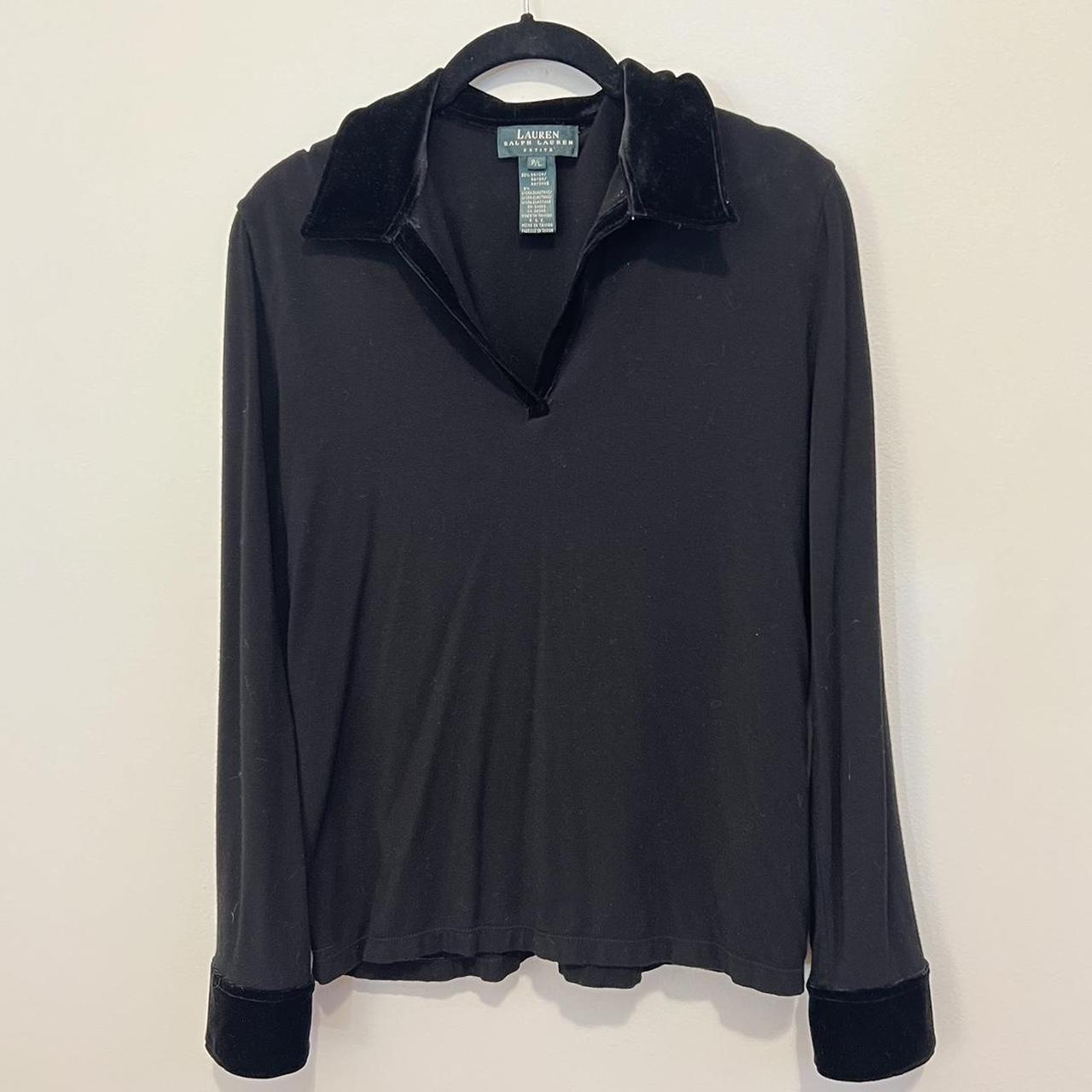 Long Sleeved Ralph Lauren Polo Shirt with Velvet...