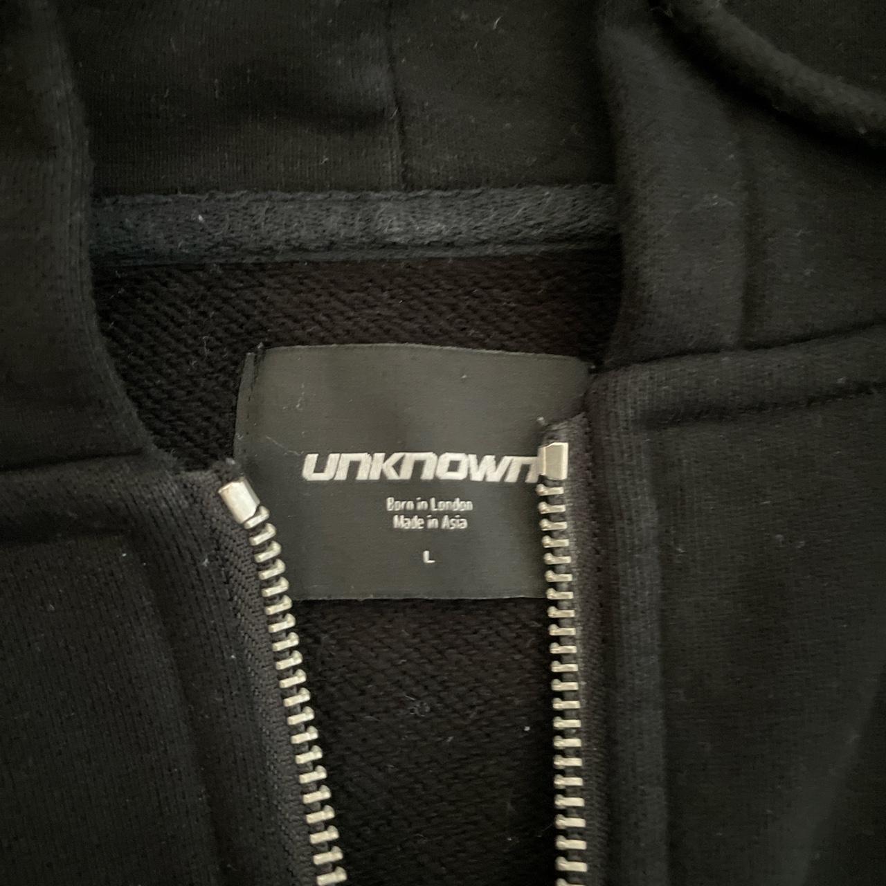 Unknown London Black-white Rhinestone hoodie. Rare... - Depop