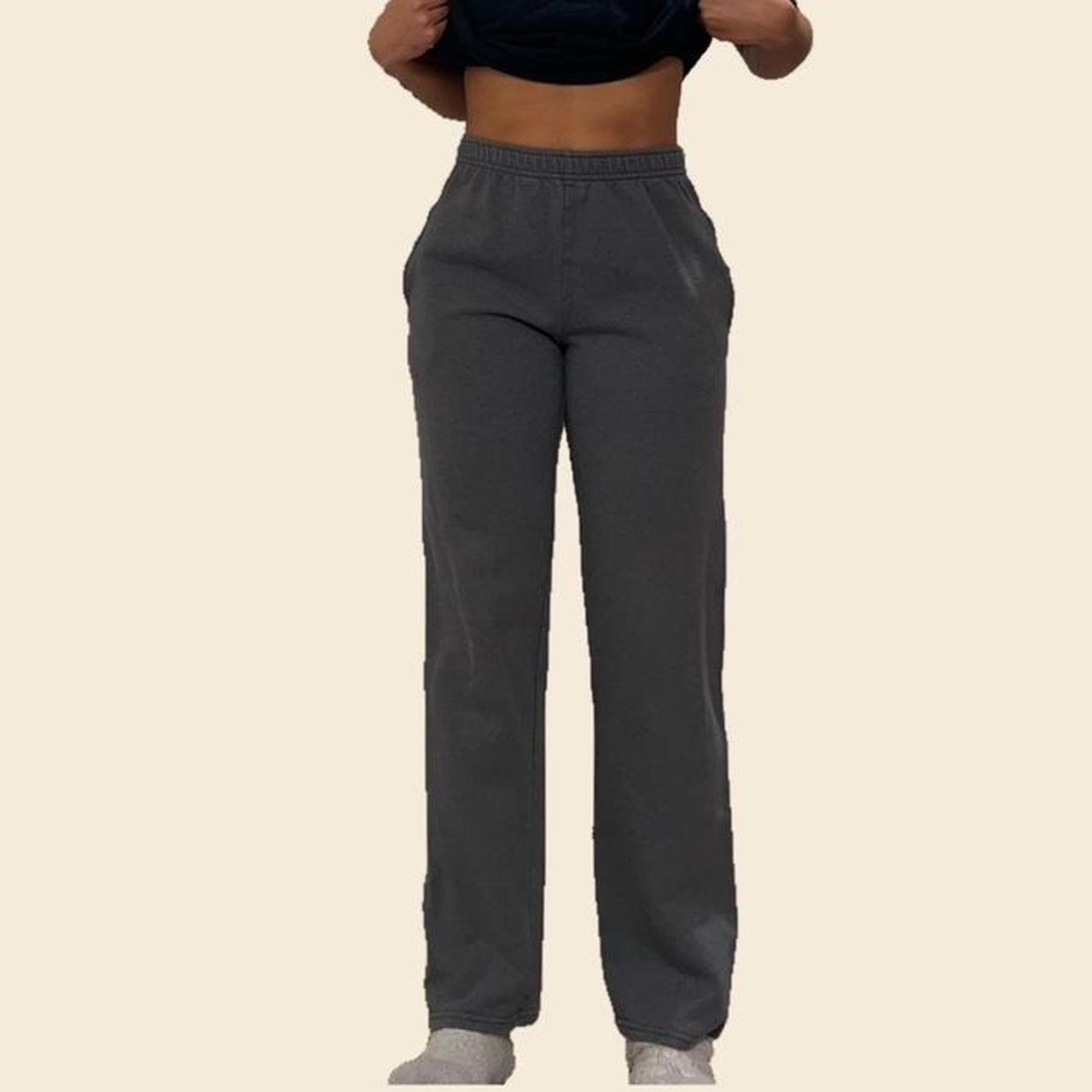 Grey wideleg sweatpants with pockets . Waist is 25... Depop