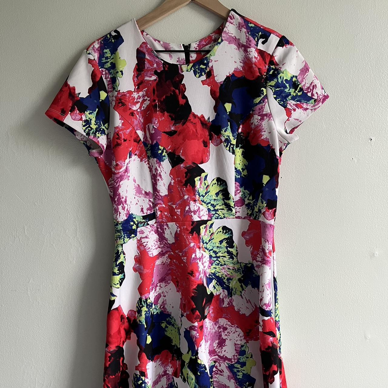 MILLY for Design Nation floral watercolor skater... - Depop