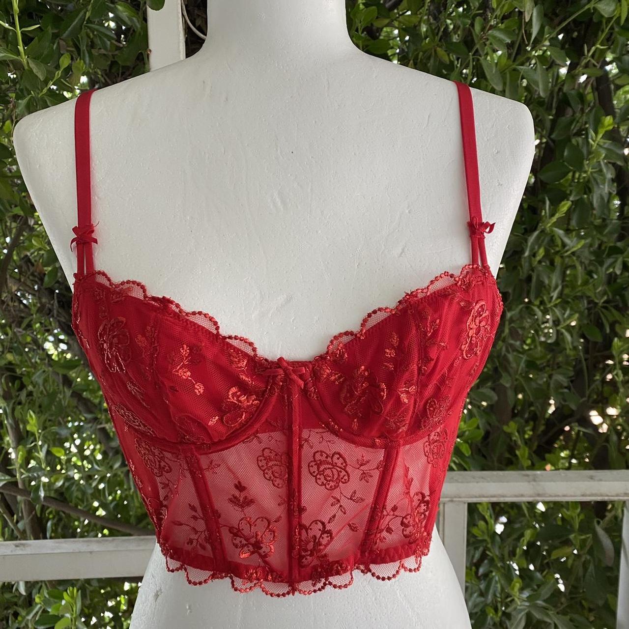 Victorias Secret Womens Red Bra Depop 