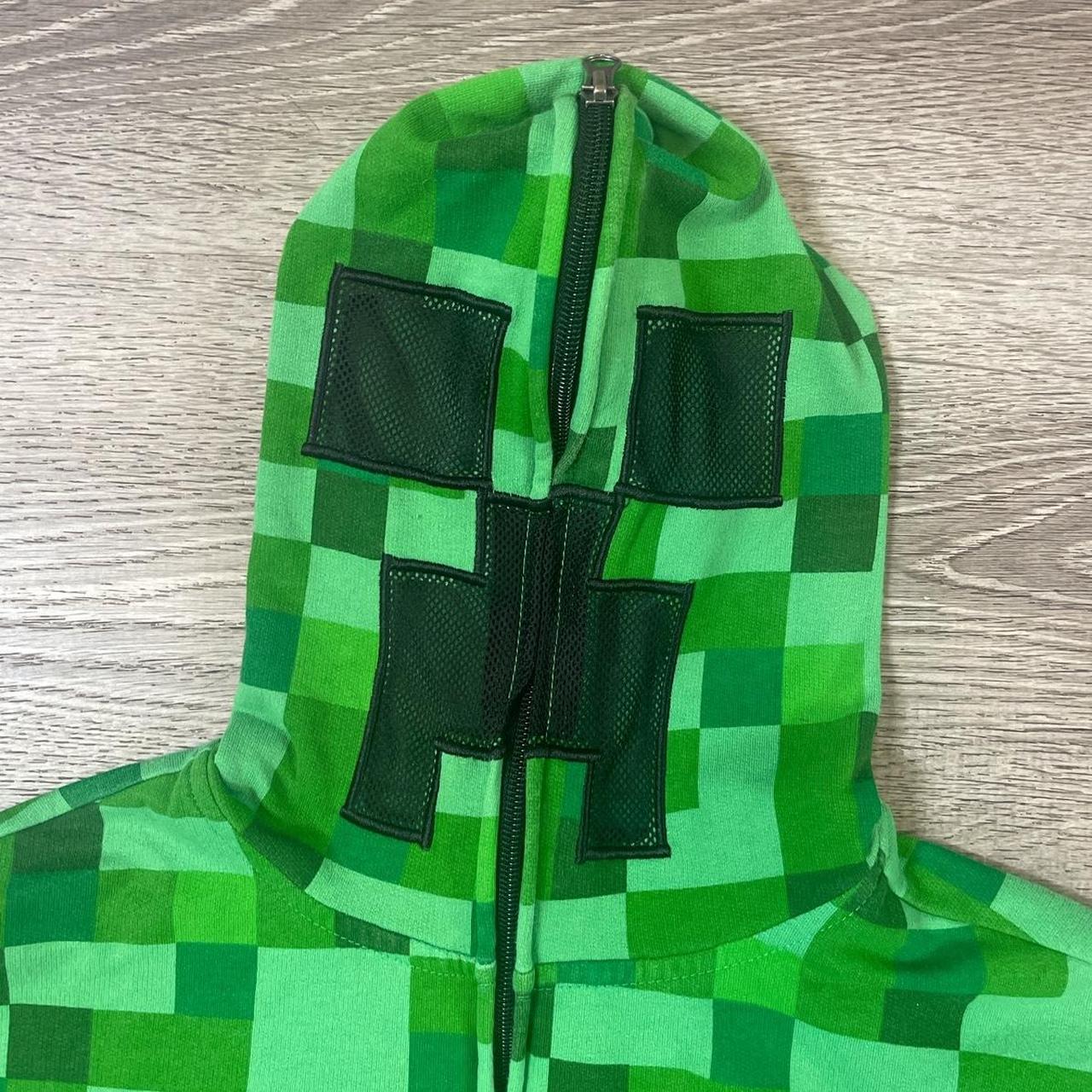 Minecraft Creeper ZipUp Hoodie Details Green,... Depop