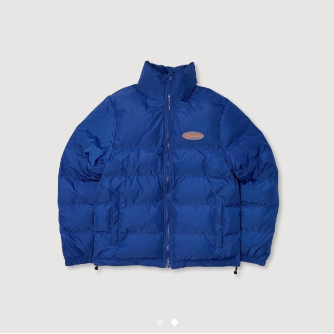 Trapstar Men's Blue and Orange Coat Depop