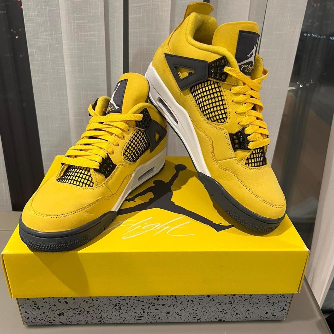 Air Jordan 4 Retro ‘Lightning’ Yellow trainers Mens... - Depop