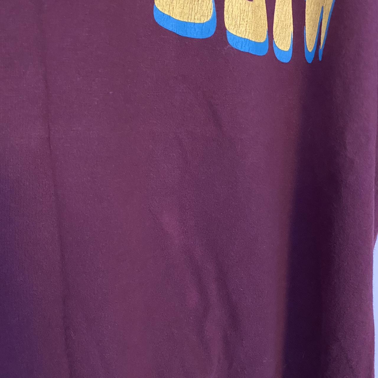 ASOS Men's Burgundy and Yellow Tshirt Depop