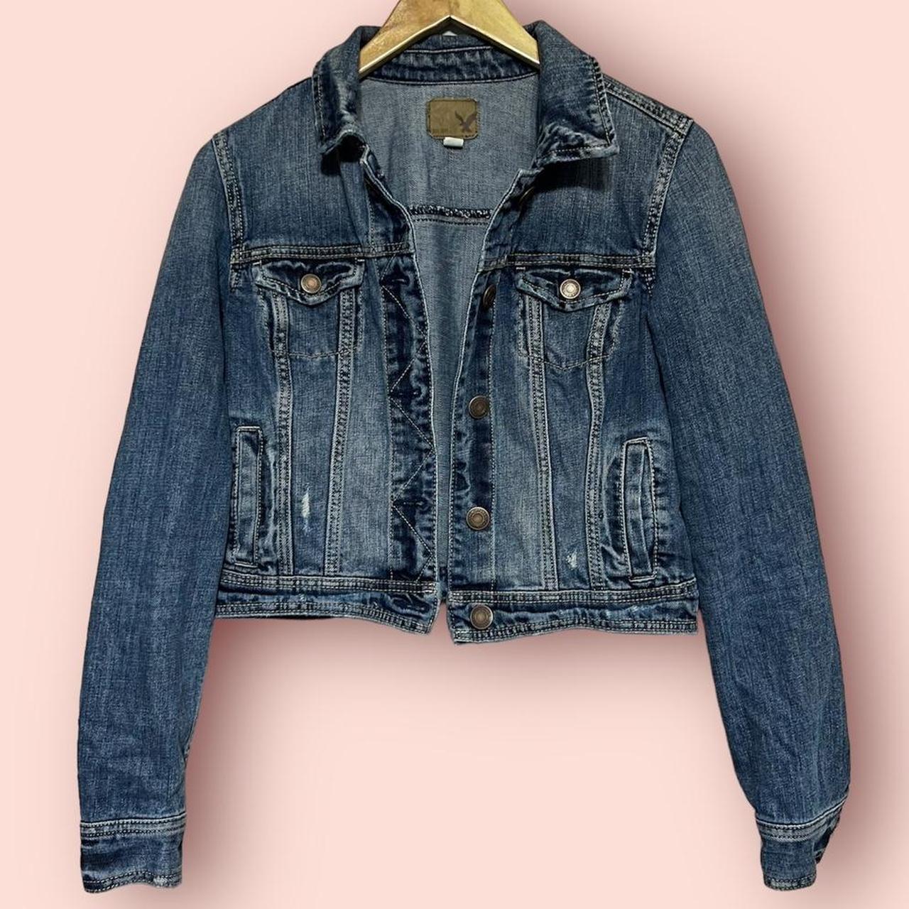 Small American Eagle Cropped Jean Jacket