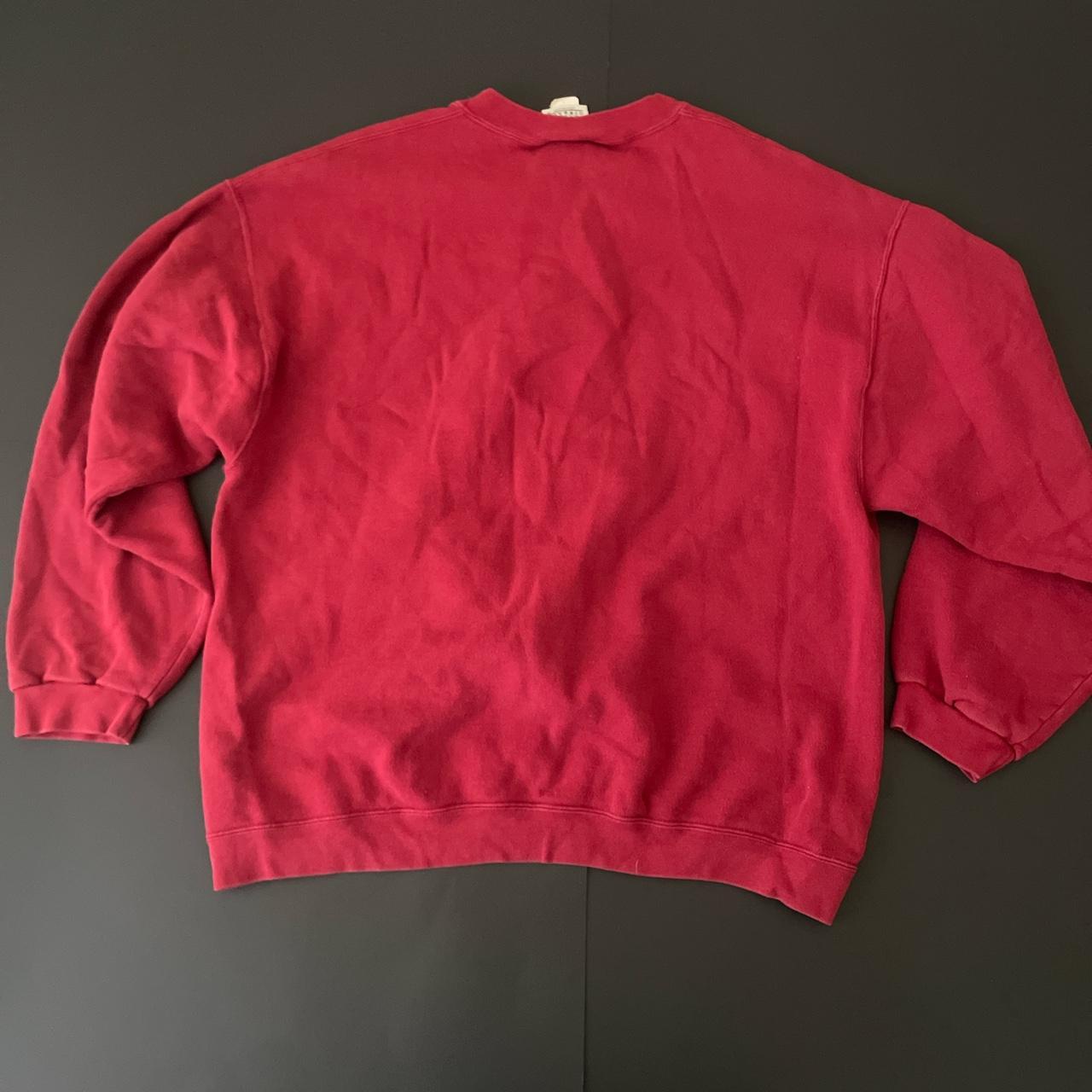 Marithé + François Girbaud Men's Red and Grey Sweatshirt | Depop