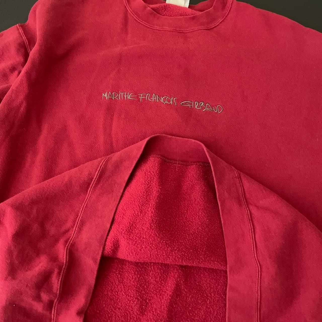 Marithé + François Girbaud Men's Red and Grey Sweatshirt | Depop