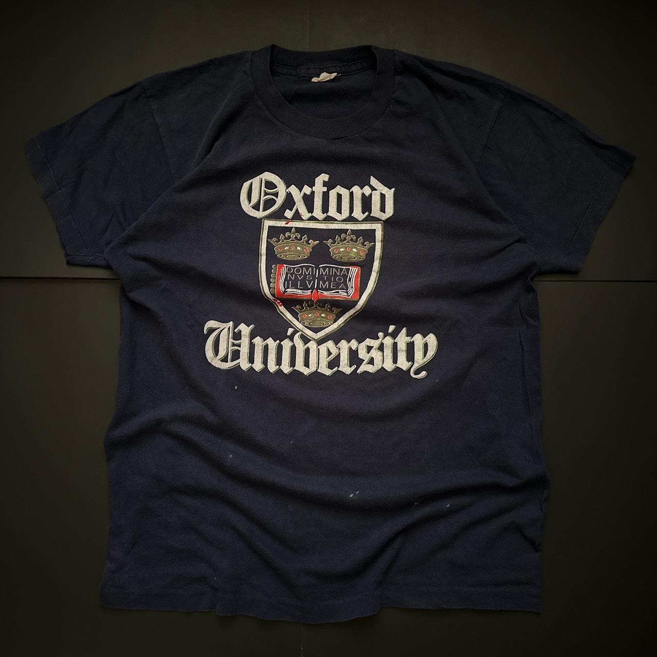 vintage 80s oxford university crest shirt ivy league... - Depop