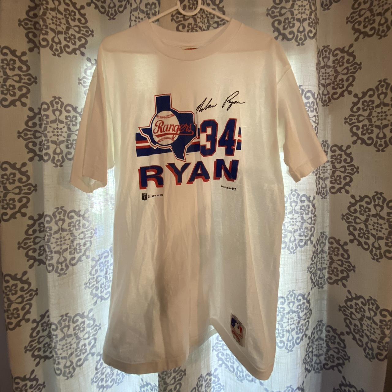 Vintage Nolan Ryan Texas Rangers Nutmeg Graphic T-Shirt Large