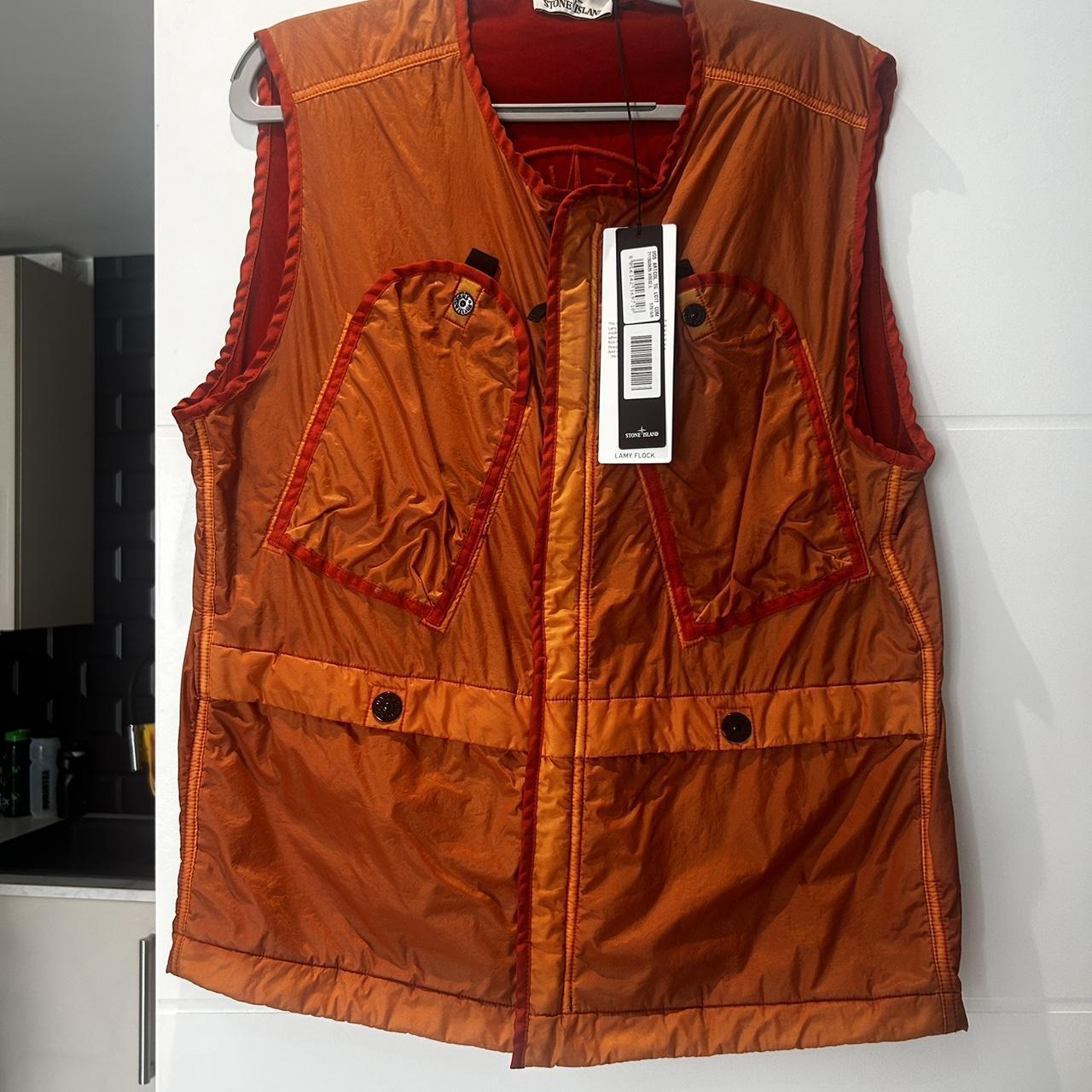 Stone Island Orange Lamy Flock gilet style