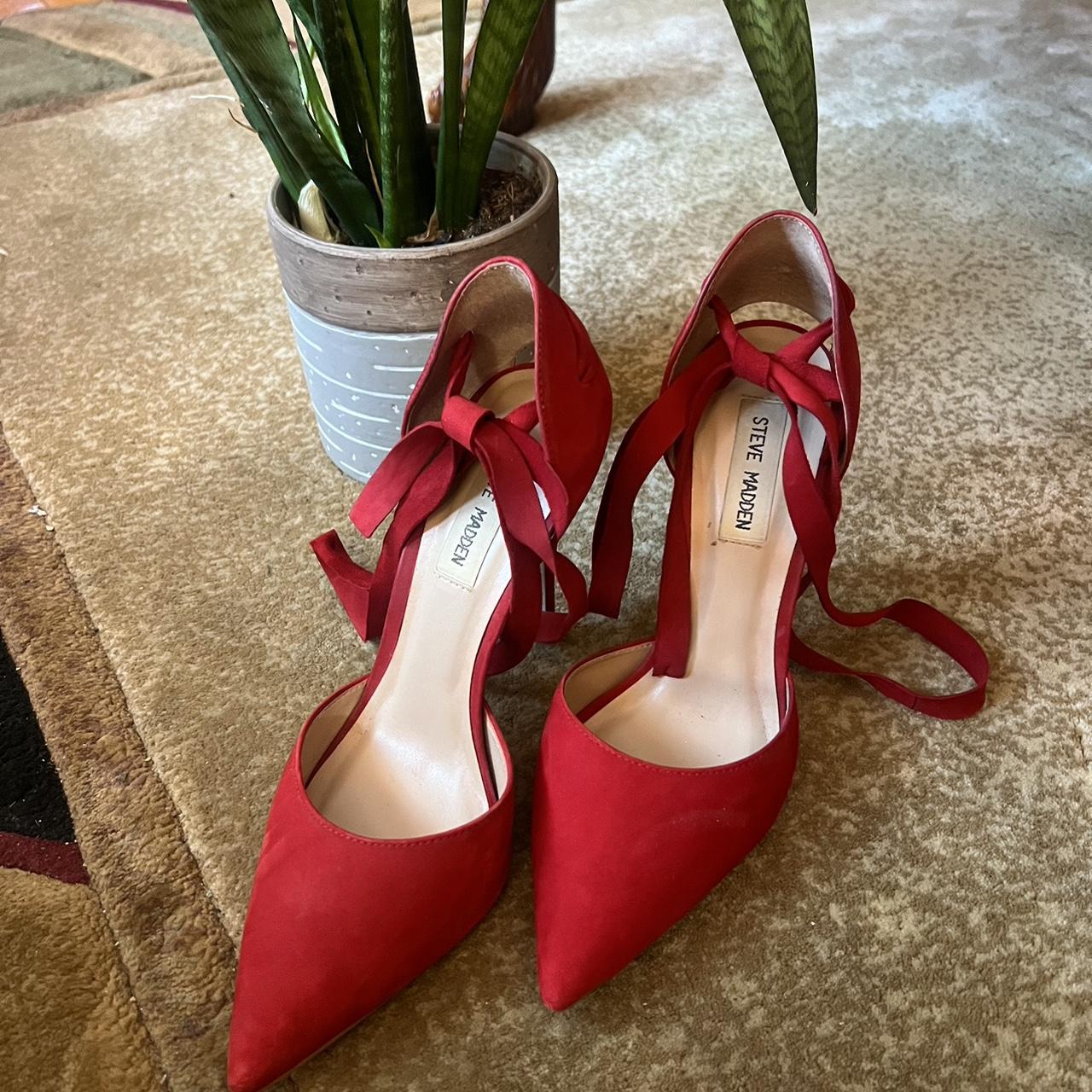 Red Steve Madden Wrapup Pumps | Size 8-8.5 - Depop