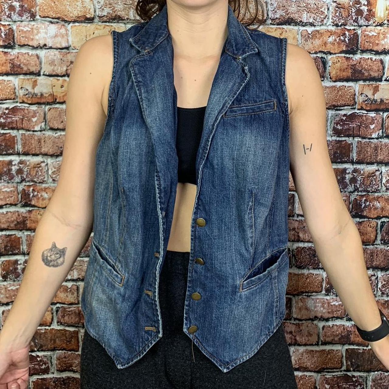 Vintage denim vest Brand chaps Size tag large... Depop