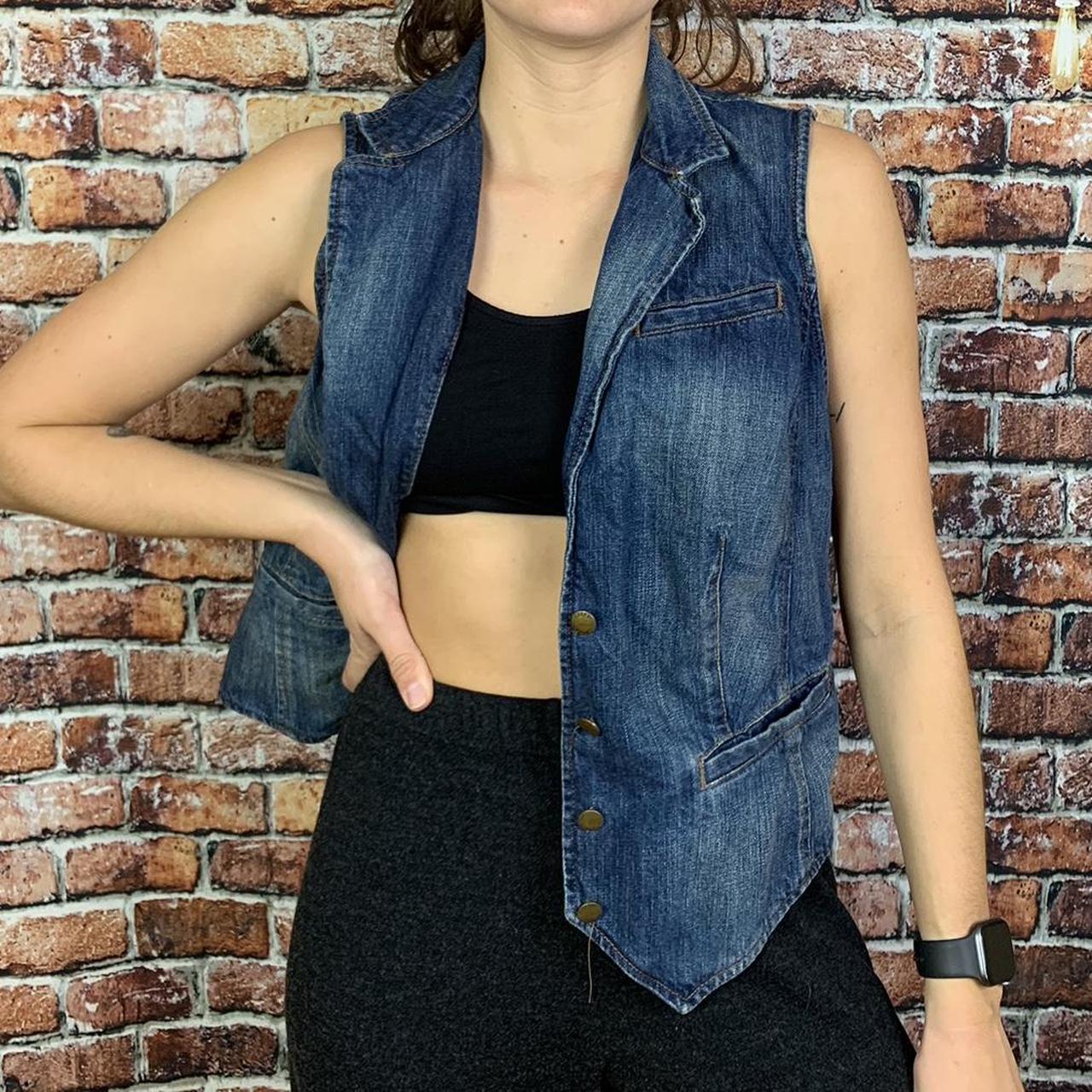 Vintage denim vest Brand chaps Size tag large... Depop