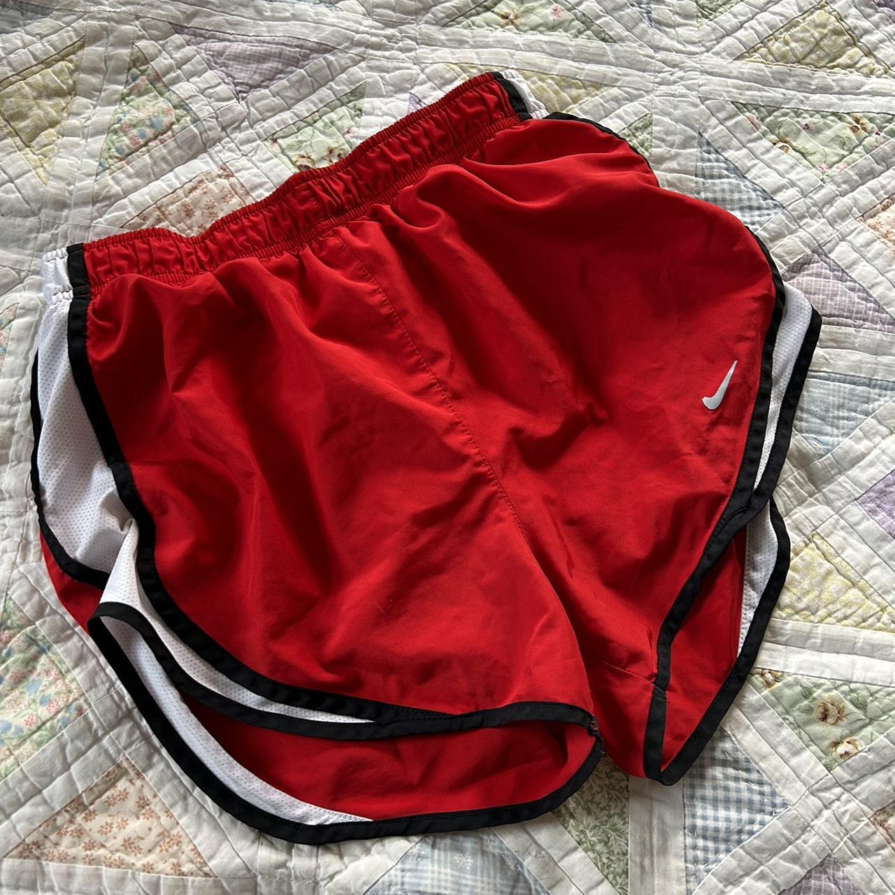 womens red nike running shorts