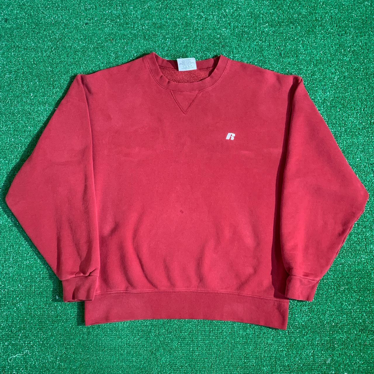 Vintage Russell Athletic Pro Cotton Red Sweatshirt... - Depop