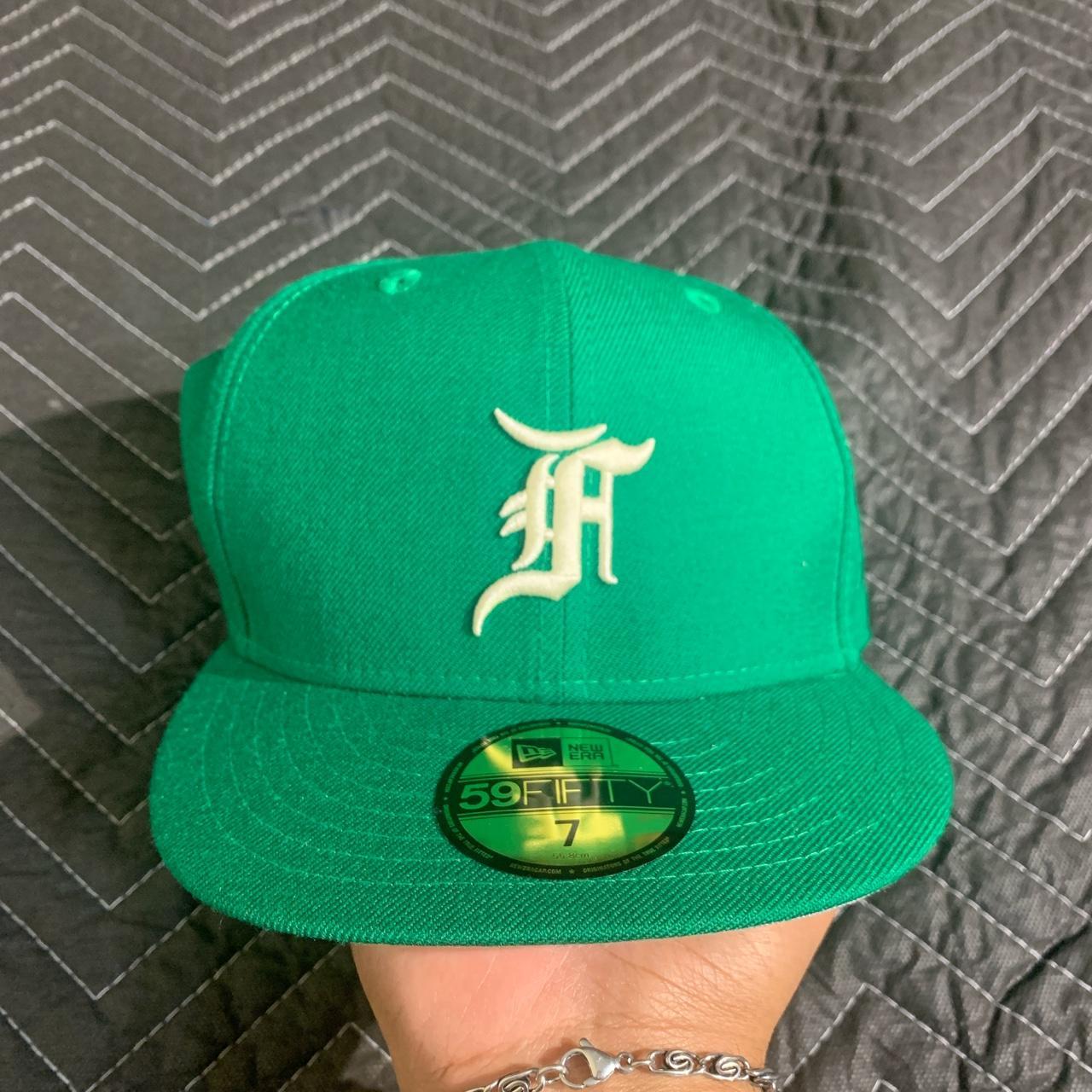 Fear of God X New Era Green Fitted Size 7 *Actual... - Depop