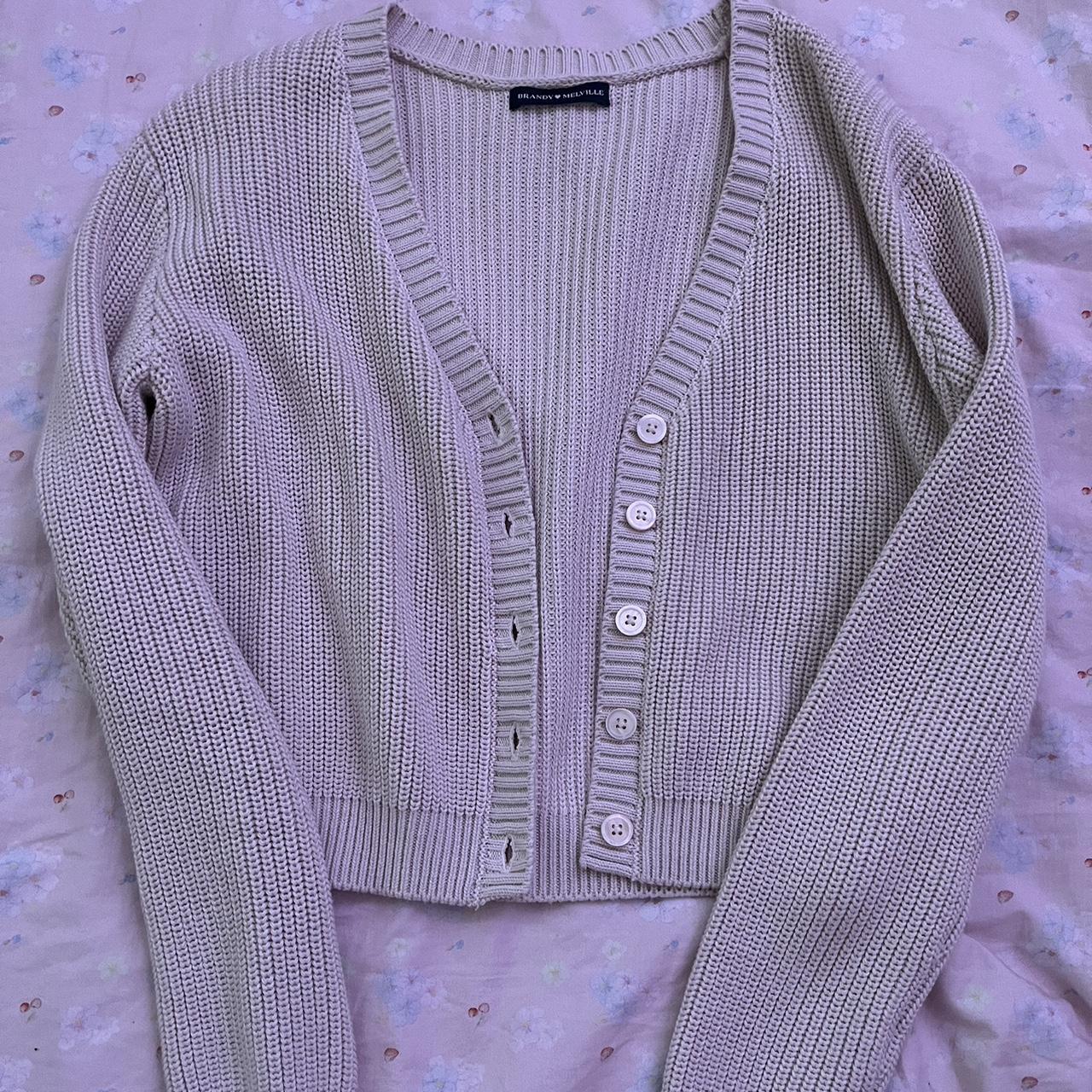 Brandy Melville Billie Sweater- Beige/Light - Depop