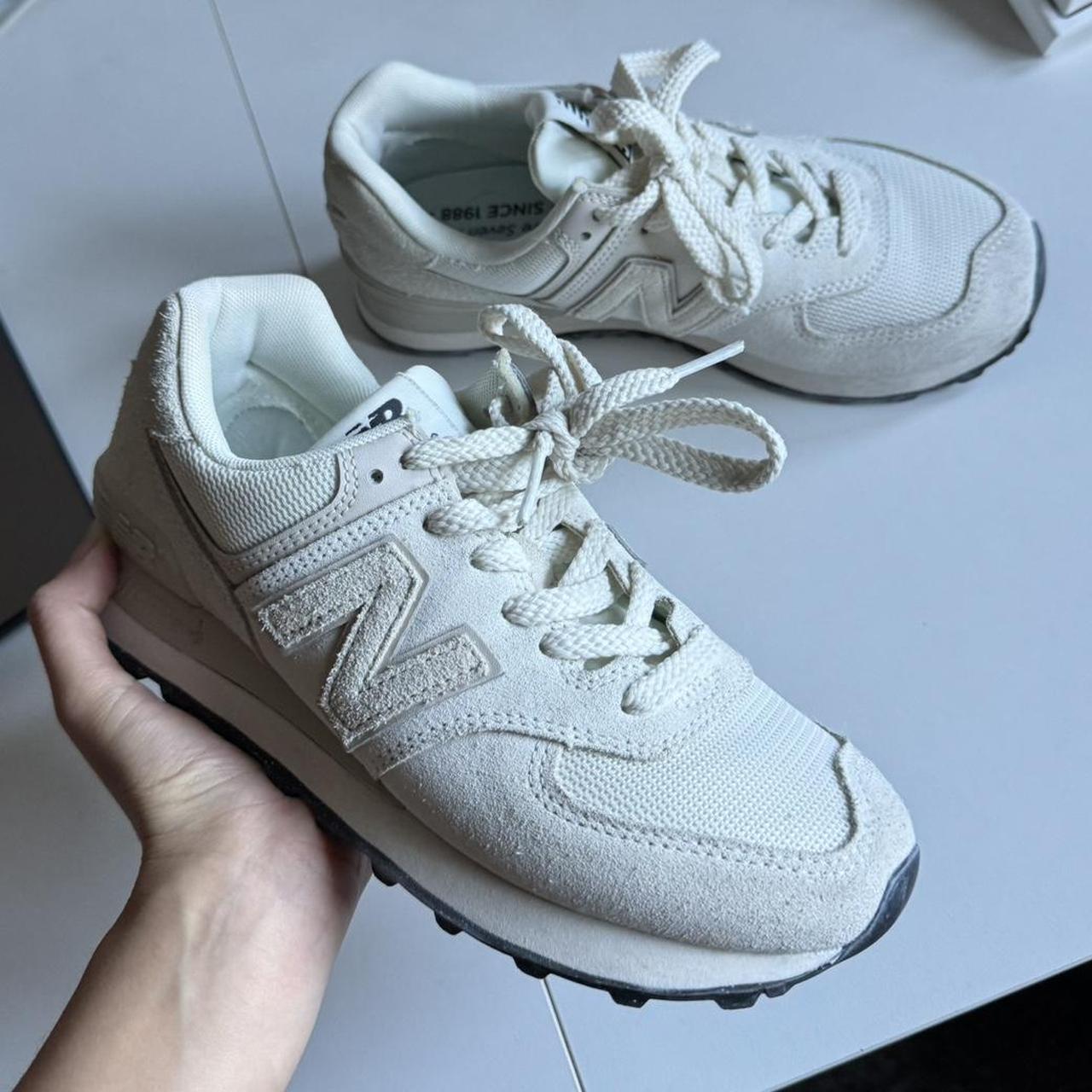 New balance shoes - off white beige color - 4.5y -... - Depop