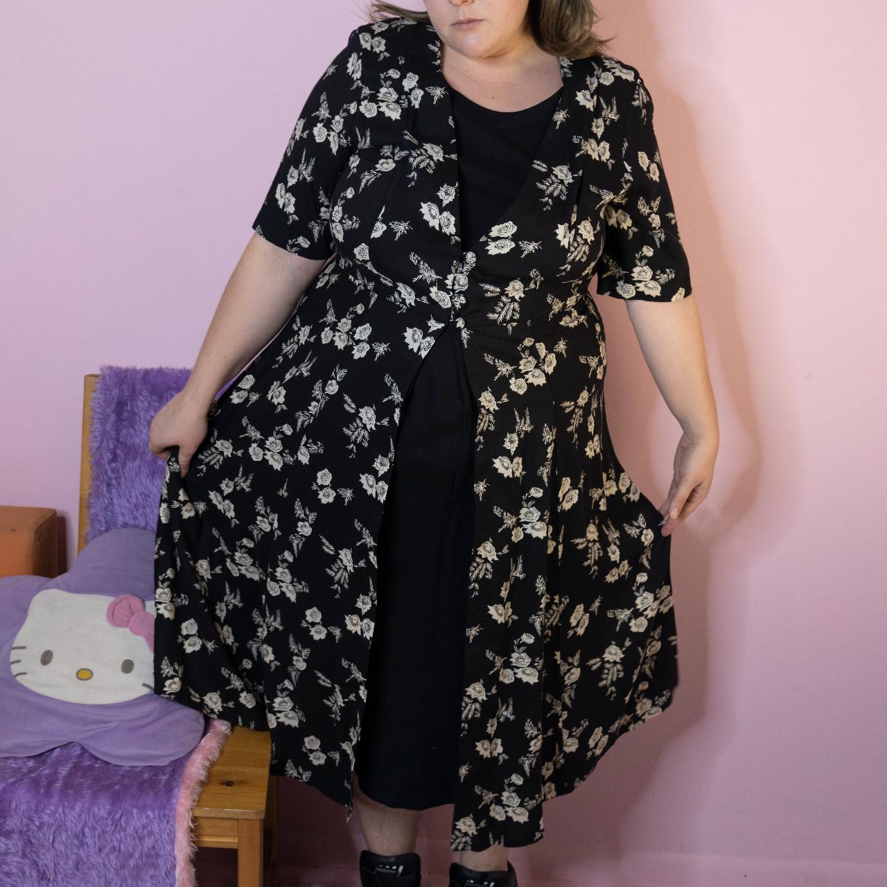 Plus Size 90s It Girl Layered Floral Midi Dress Depop 