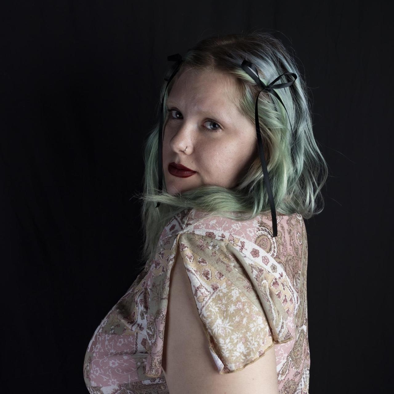 Carol Rose brand dusty pink and tan micro mesh top.... Depop