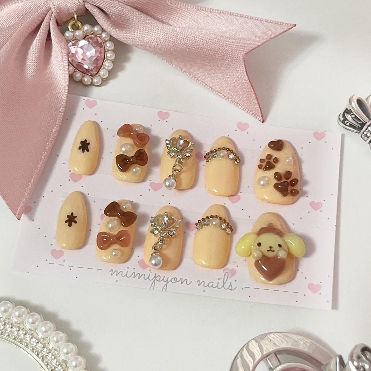 Pompompurin Nail Set 🍮 Base color: cream Shape :... - Depop