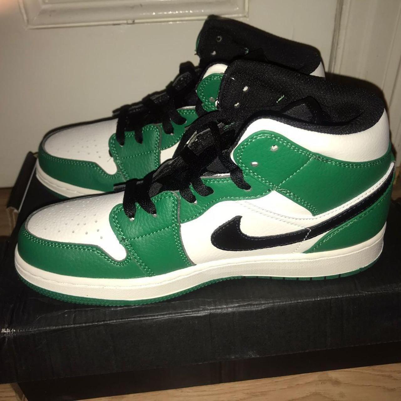 green black and white jordans