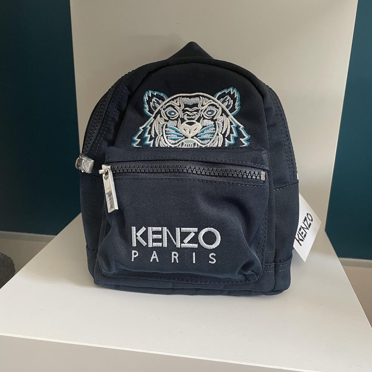 Authentic Mens Unisex Kenzo Mini Backpack in blue... Depop