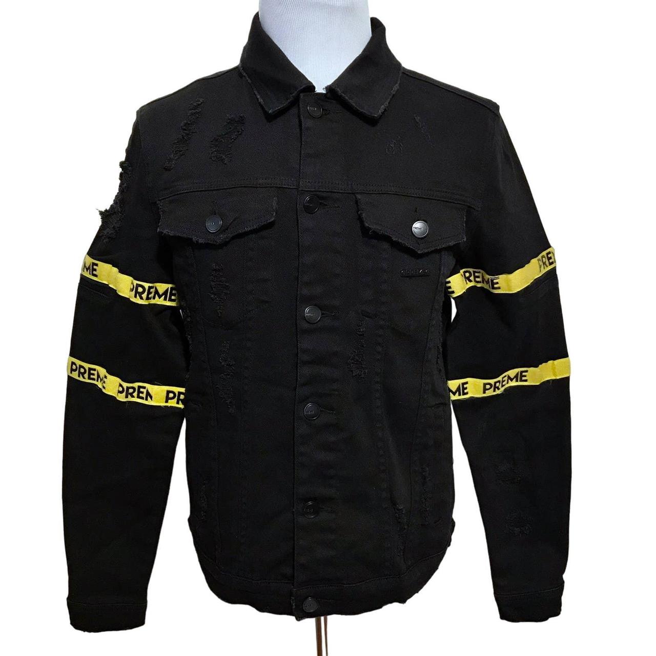 Buy Men's Black & Yellow Color Block Hooded Denim Jacket Online at Bewakoof