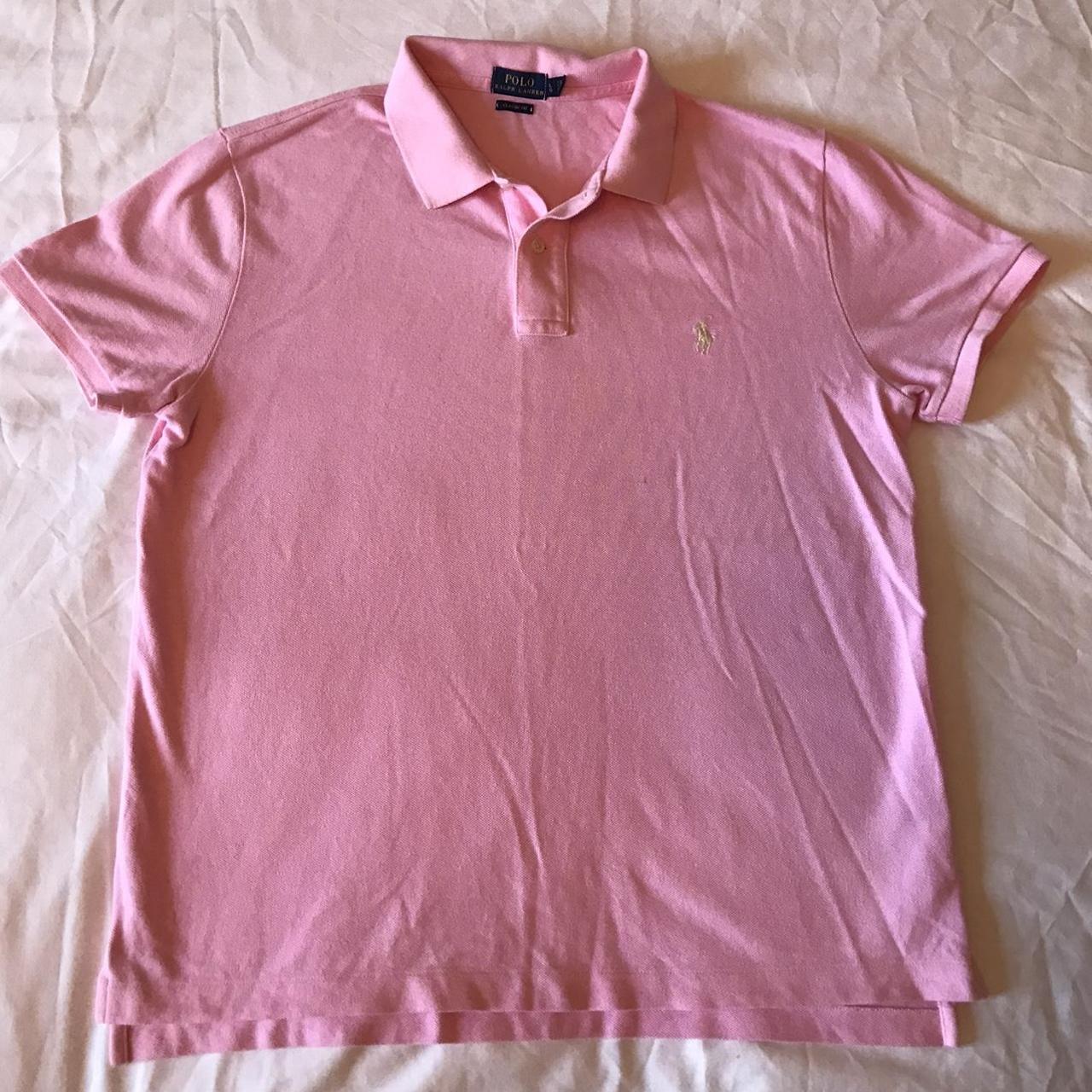 Pink Ralph Lauren polo shirt Size 8 Slight mark... - Depop