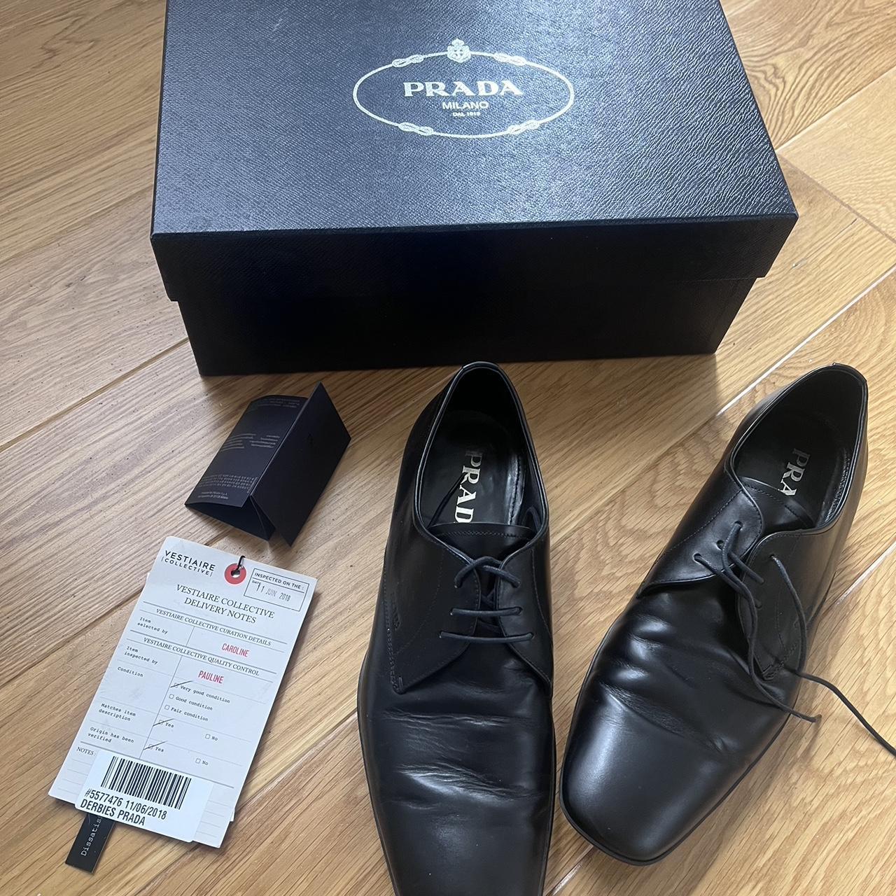 Men s Prada Derby Oxford dress shoes The shoe is