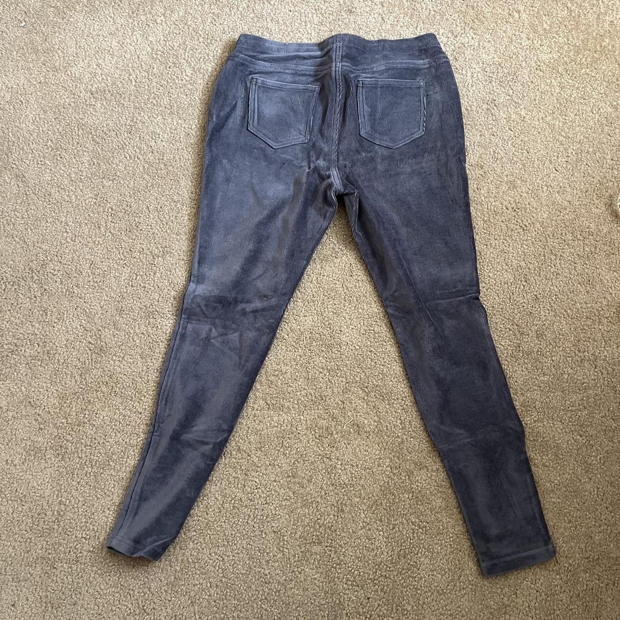 grey corduroy high waisted leggings from faded glory - Depop