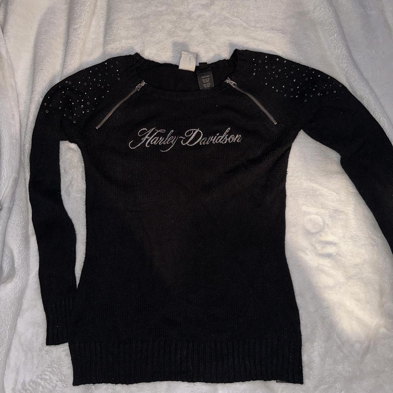 Harley Davidson sweater adorable shoulder details Depop