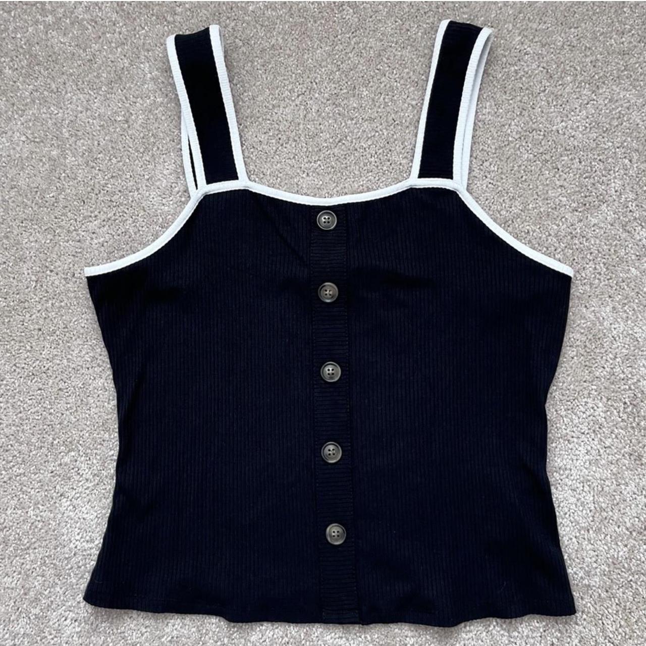 Black short sleeve corset top ————————————— • Size: - Depop