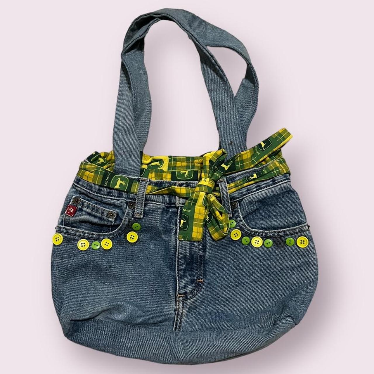 john deere handmade denim jean purse 💟 i do 5 off... Depop