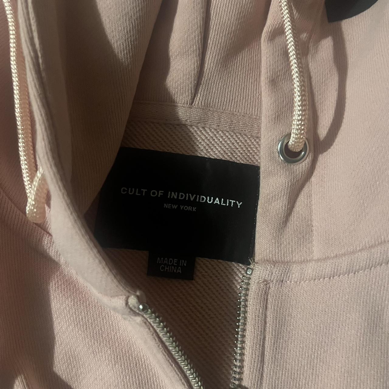 Y2K Cult of Individuality Salmon Pink Zip Up Hoodie... - Depop