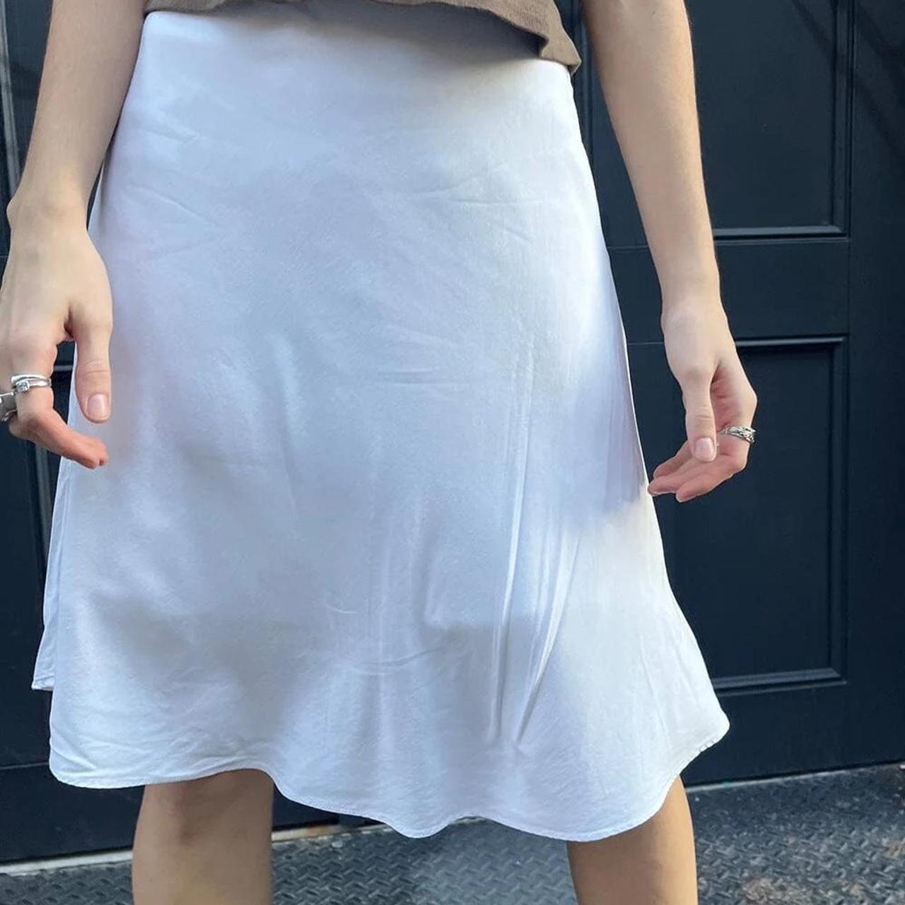 Brandy Melville Charlotte white cotton midi skirt.... Depop