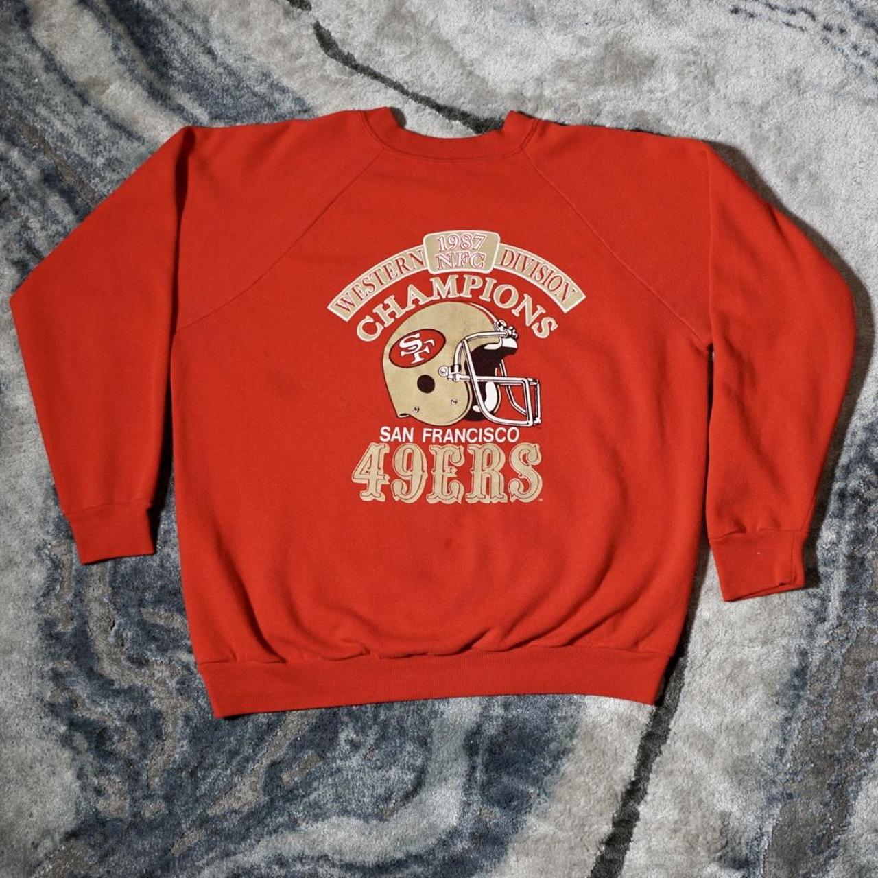 san francisco 49ers crewneck sweatshirt nfl - Depop