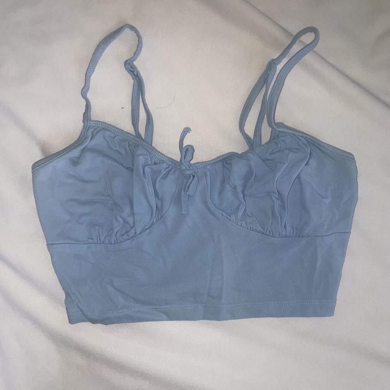 Baby blue crop top size s brandy croptop top... Depop