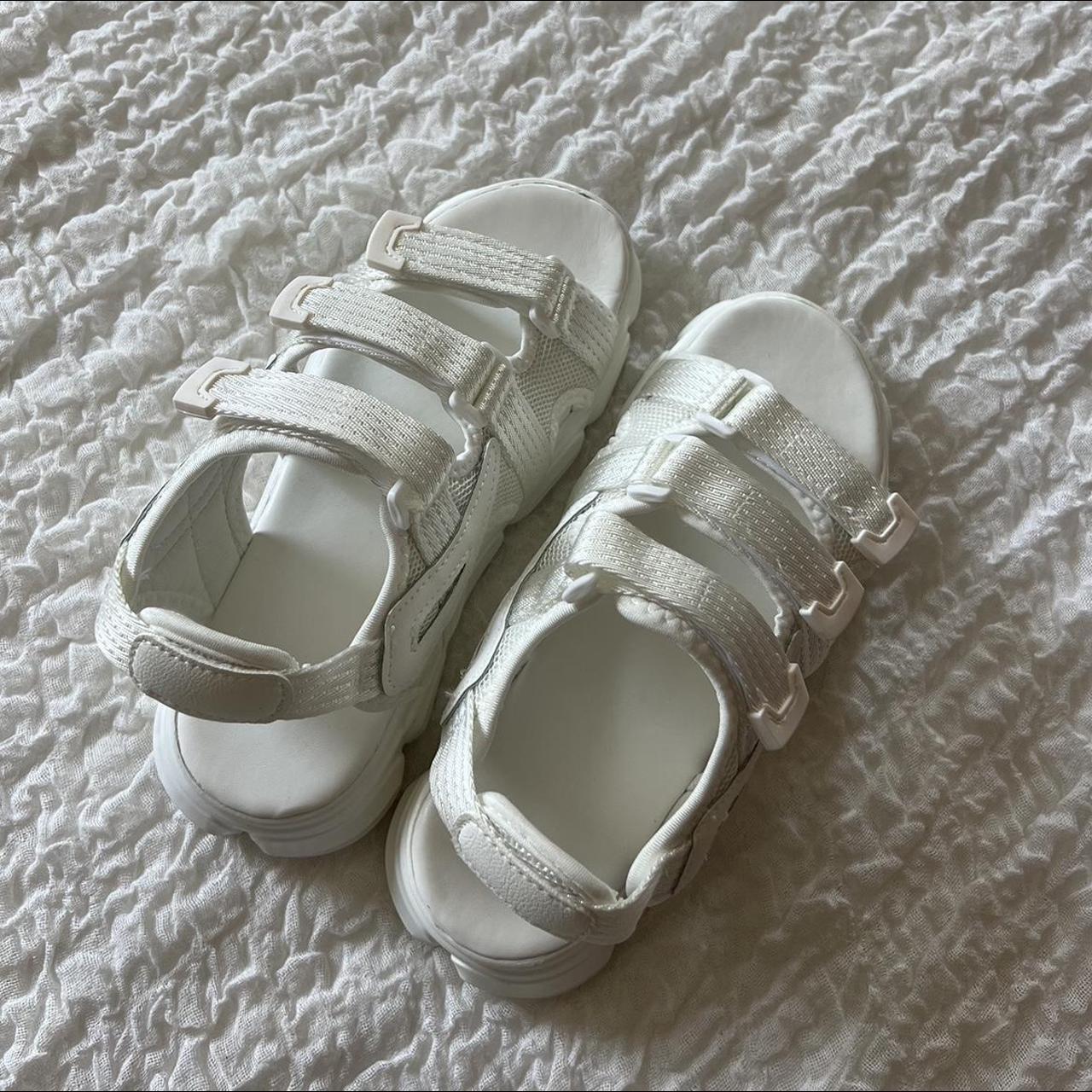 NA-KD Women's White Sandals | Depop