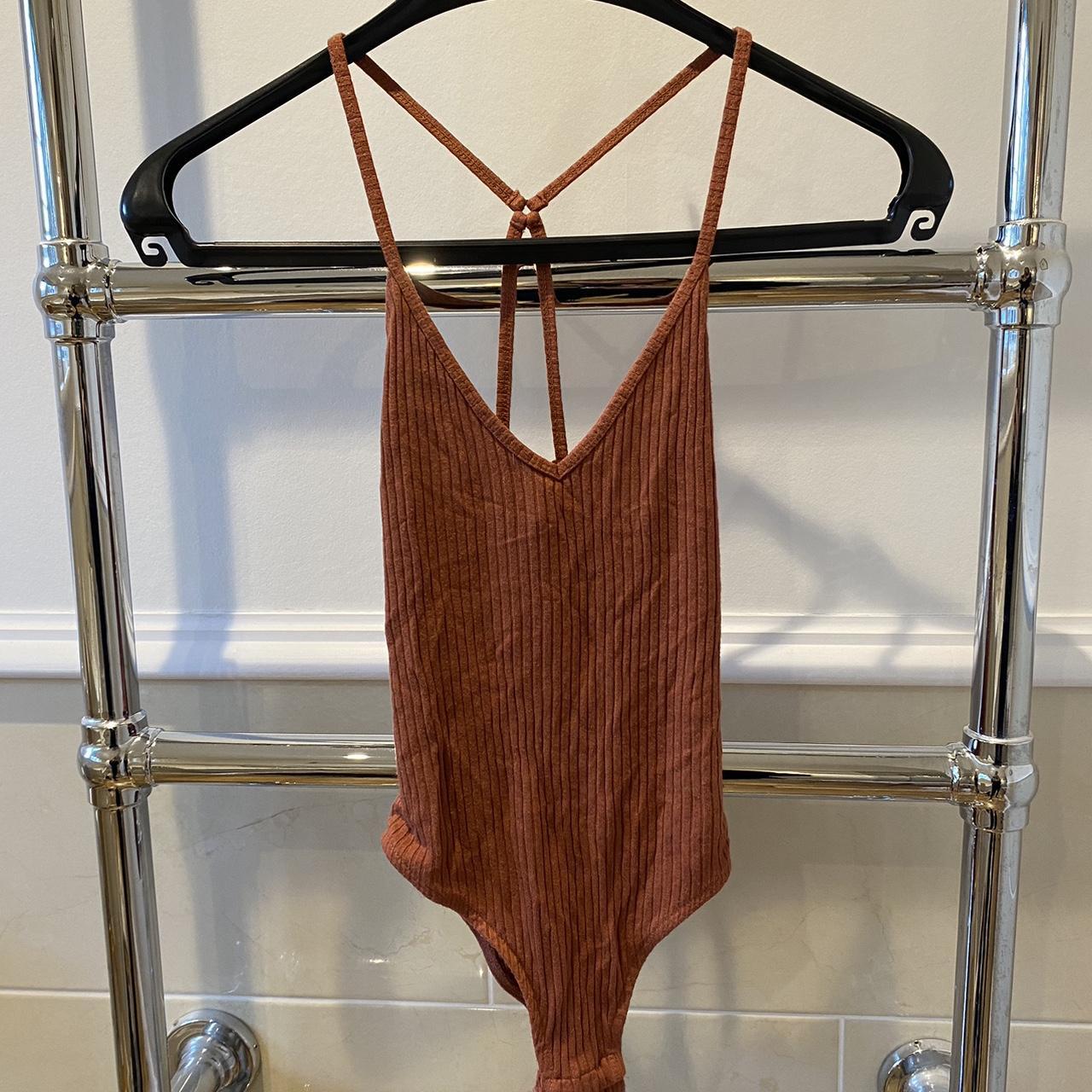 Rust coloured orange bodysuit - Depop