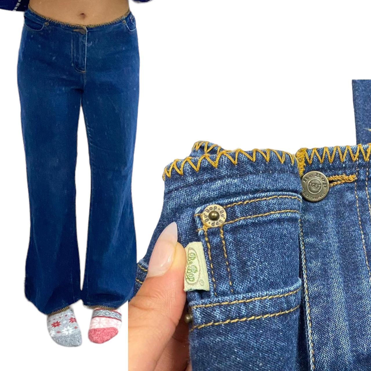 BeBop Women's Tan and Navy Jeans (2)