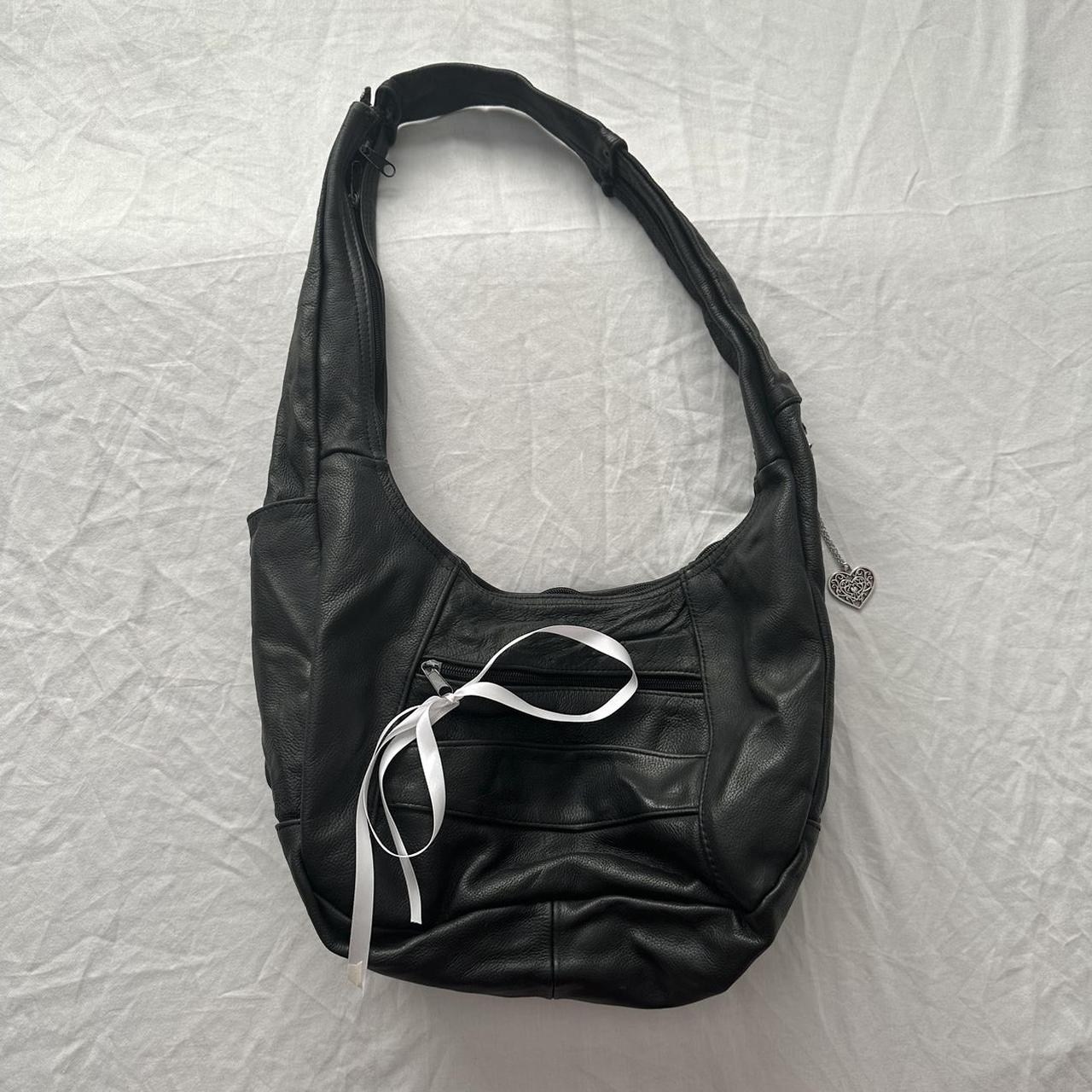 Black Leather Hobo Bag - Slouchy Leather Purse For Women